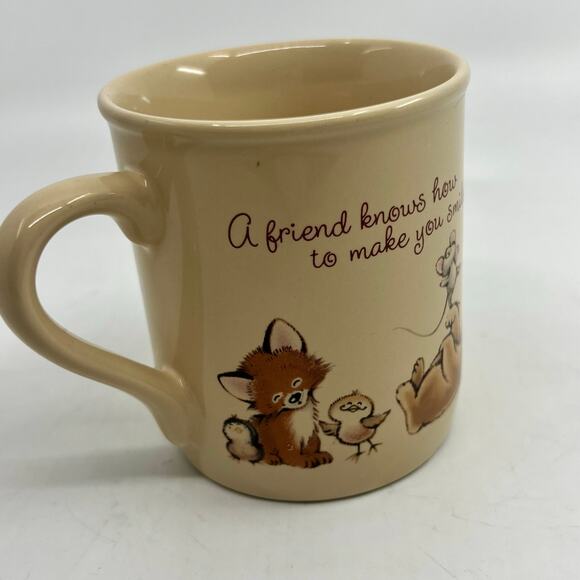 Vintage 1983 Hallmark Mug Mates "A Friend Knows How to Make You Smile" Mug 8oz - Picture 1 of 4